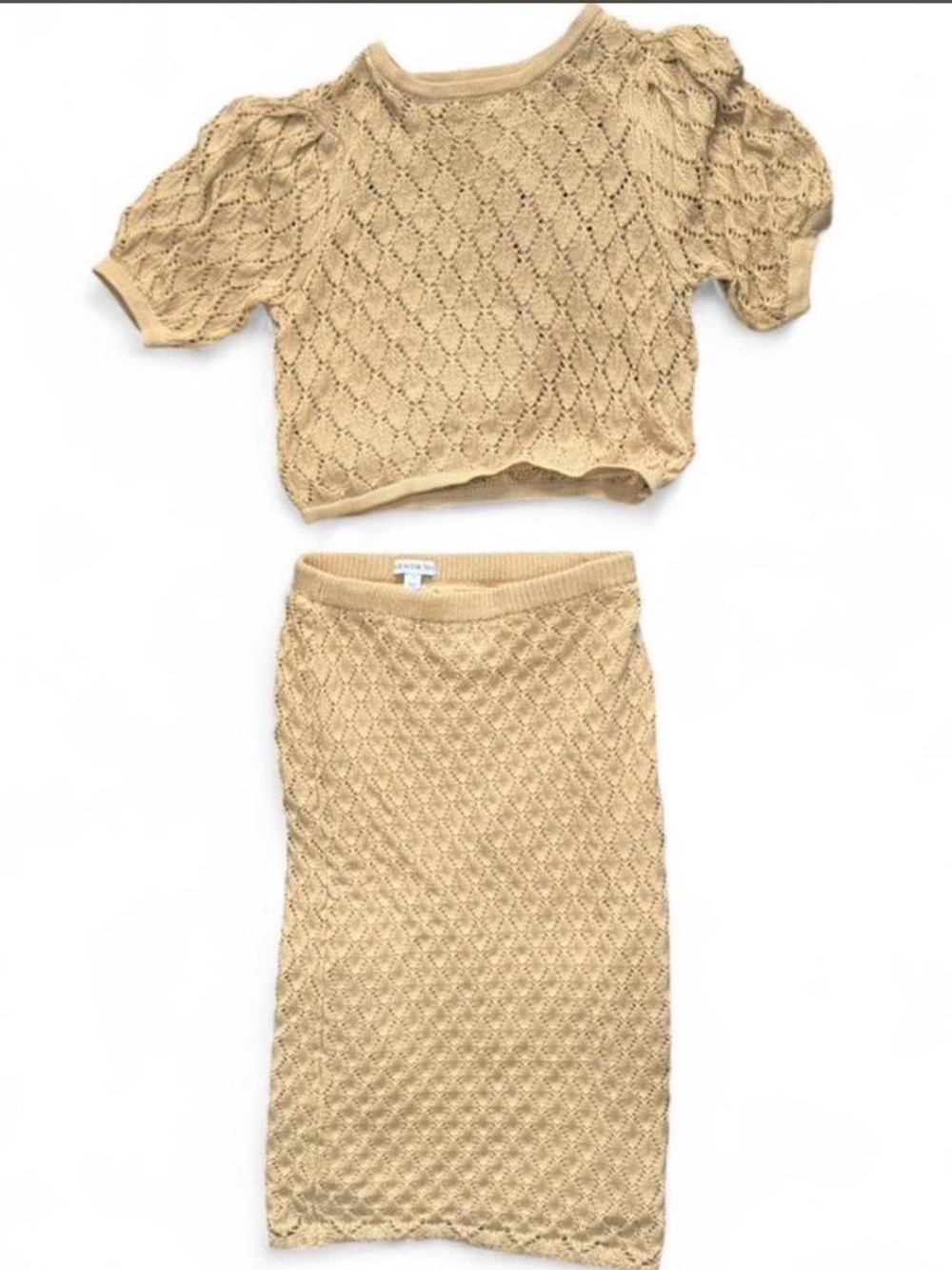 Crochet Knit Two-Piece Set